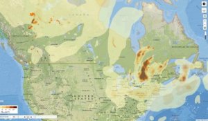 Nuage de fumée sur l'Amérique du Nord après les incendies au Canada