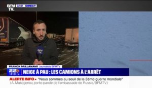 Les camions interdits de circuler à cause des chutes de neige dans les Pyrénées