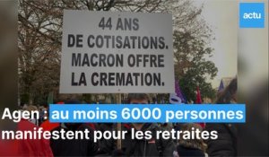 Manifestation pour la grève contre la réforme des retraites à Agen (Lot-et-Garonne)