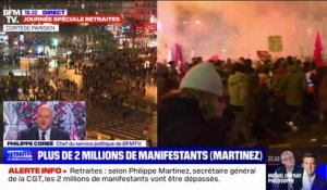 Philippe Martinez (CGT) indique à BFMTV que les 2 millions de manifestants vont être dépassés