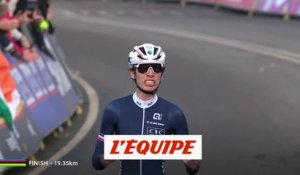 l'arrivée de Léo Bisiaux, champion du monde junior - Cyclo cross - Mondiaux