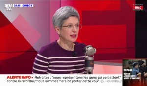 Retraites: pour Sandrine Rousseau, "il est possible qu'une partie du mouvement se radicalise" si le gouvernement s'entête