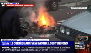 Paris: tensions près de la place de la Bastille en marge de la manifestation contre la réforme des retraites