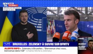 "Nous sommes prêts à aider, résister et réussir": Emmanuel Macron s'exprime sur l'Ukraine à son arrivée à Bruxelles