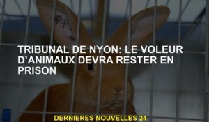 Nyon Court: Le voleur animal devra rester en prison