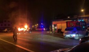 Feu de voiture - rue de la Marlière, Mouscron - dimanche 12 février 2023