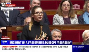 Aurore Bergé (Renaissance): "On ne peut en aucun cas traiter le ministre Olivier Dussopt d''assassin' dans l'enceinte de l'Hémicycle"