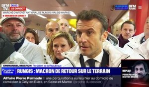 En visite ce matin au marché de Rungis, Emmanuel Macron s'exprime sur la réforme des retraites : "Les gens savent qu'il faut travailler un peu plus longtemps"