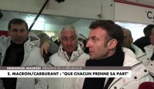Emmanuel Macron : «Je souhaite que le dialogue puisse se finaliser entre le ministère et les entreprises concernées», à propos du carburant