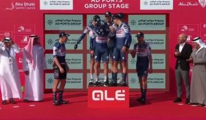 UAE Tour 2023 - Le chrono par équipes pour la Soudal Quick-Step... Luke Plapp leader, Remco Evenepoel 2e