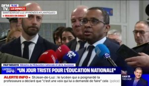 Enseignante tuée à Saint-Jean-de-Luz: "Les 90 élèves et les professeurs sont pris en charge par une cellule psychologique" annonce Pap Ndiaye