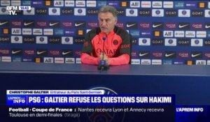 PSG: en conférence de presse, l'entraîneur Christophe Galtier refuse de répondre aux questions sur l'affaire Hakimi