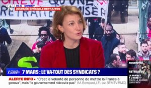 Marylise Léon, secrétaire générale adjointe de la CFDT: "On est dans un mouvement exceptionnel (...) c'est totalement aberrant qu'on ait aucune réponse du gouvernement"