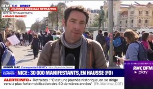 Retraites: 30.000 personnes dans les rues à Nice selon les syndicats, 6 000 selon la préfecture