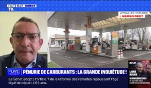 Francis Pousse, président de la branche stations-service et énergies nouvelles au syndicat Mobilians sur la crainte d'une pénurie de carburant: "Je ne suis pas spécialement inquiet, car les stocks en dépôt sont bien alimentés"