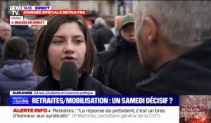 Aurianne, étudiante: "Ma famille vote Emmanuel Macron, je n'ai même pas besoin de les convaincre" contre la réforme des retraites