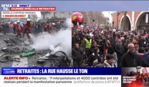 Manifestation: incendie et échange de pavés dans le cortège parisien
