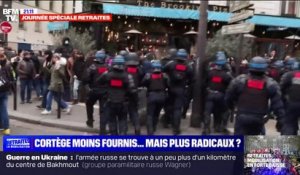 Manifestation: les images d'une intervention massive des forces de l'ordre pour disperser un black bloc dans le cortège parisien