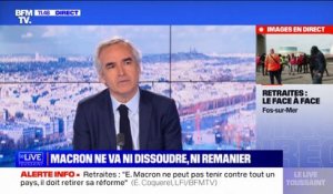 Retraites: Emmanuel Macron exclut à court terme une dissolution, un remaniement ou un référendum