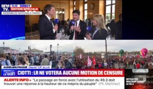 Aurélien Pradié: "Je ne souhaite pas, personnellement, associer mes voix à celles de La France insoumise ou du Rassemblement national"