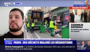 Grèves des éboueurs: "Le mouvement continue car le 49.3 ne nous convient pas, on ne se laissera pas faire" affirme Mohamed Ghazouani, agent de maîtrise dans le 17ème arrondissement de Paris