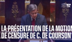 La présentation de la motion de censure de Charles de Courson à l'Assemblée nationale