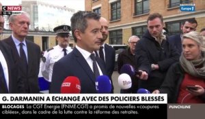 Gérald Darmanin prend la parole face à la violence des manifestations et aux policiers blessés