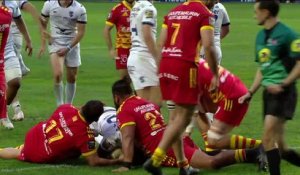 TOP 14 - Essai de Léo COLY (MHR) - USA Perpignan - Montpellier Hérault Rugby - Saison 2022-2023