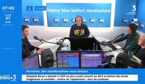 Retraites : "on sent un durcissement du mouvement à Belfort et Montbéliard" estime le syndicat Alliance
