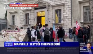 Mobilisation contre la réforme des retraites: le lycée Thiers de Marseille bloqué par une cinquantaine d'élèves