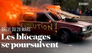 Grève du 28 mars : de Rennes à Marseille, les images des blocages contre la réforme des retraites