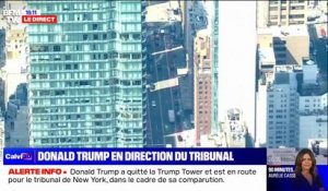 Donald Trump a quitté la Trump Tower et est en route pour le tribunal de New York dans le cadre de sa comparution