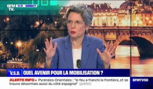 Sandrine Rousseau (EELV-Nupes), à propos d'Emmanuel Macron: "Il n'y a pas deux camps, il y a un homme seul contre son peuple"