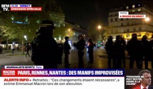 Paris: la manifestation improvisée contre la réforme des retraites en cours de dispersion sur la place de la République