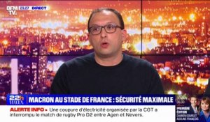 Cartons rouges contre Emmanuel Macron au Stade de France: pour Karim Bacha (FSU 93), le cheminement de la réforme des retraites a été "une succession d'anti-jeu"
