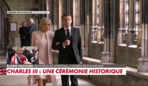 Couronnement de Charles III : Arrivée d'Emmanuel et Brigitte Macron