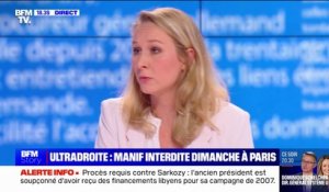 Ultradroite: "Je suis toujours gênée par le fait qu'il y ait des gens qui viennent cagoulés dans des manifestations" affirme Marion Maréchal
