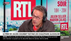 Drame lié à l'alcool - Regardez Julien Courbet qui raconte comment son père a été tué par un chauffard alcoolisé, qui a perdu le contrôle de sa voiture, alors qu'il marchait tranquillement sur un trottoir