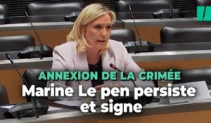 Marine Le Pen nie toujours toute annexion illégale de la Crimée par la Russie