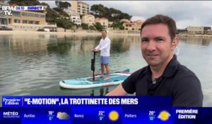 BFMTV teste la "E-motion", la trottinette des mers, à Bandol dans le Var