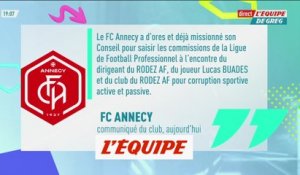Annecy va intenter une action en justice pour corruption contre Rodez - Foot - Ligue 2
