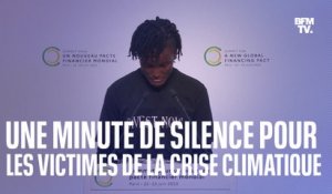 Cette militante demande une minute de silence à des dirigeants mondiaux pour les victimes de la crise climatique, lors d'un sommet à Paris