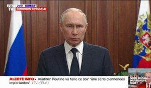Putsch avorté de Wagner: "Dans tous les cas, la rébellion armée aurait été maîtrisée", affirme Vladimir Poutine