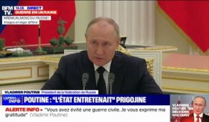 Mutinerie de Wagner: Vladimir Poutine affirme que "l'État russe entretenait" la milice de Prigojine