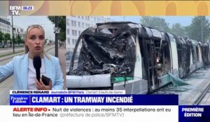 Nuit de violences: un tramway incendié à Clamart, dans les Hauts-de-Seine