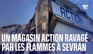 Les images d'un magasin Action incendié à Sevran lors de la troisième nuit d'émeutes