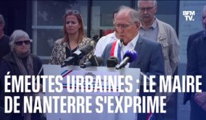 Émeutes urbaines: le maire de Nanterre s'exprime lors d'un rassemblement devant la mairie