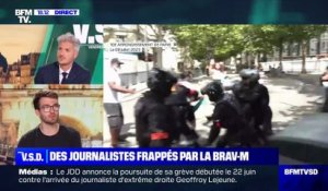 Manif Traoré - Le reporter Clément Lanot affirme que lui et 2 de ses confrères ont été projetés au sol par des policiers de la BRAV-M : "Ils nous connaissent pourtant et ils savent que nous sommes journalistes"