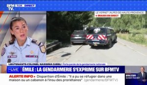 Nassima Djebli, porte-parole de la gendarmerie nationale, sur la disparition d'Émile: "Il a pu se réfugier dans une maison ou un cabanon pour se mettre à l'abri"