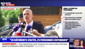 Disparition d'Émile: "À l'heure actuelle, nous ne disposons d'aucun indice", assure le procureur de la République de Digne-les-Bains